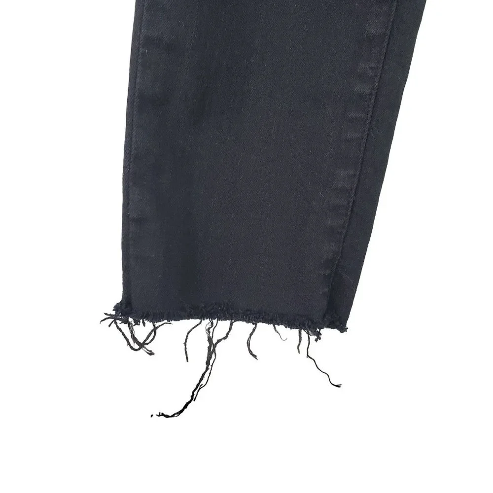 Frame Le Skinny De Jeanne Black Distressed Ripped Jeans, 26 - Picture 6 of 11